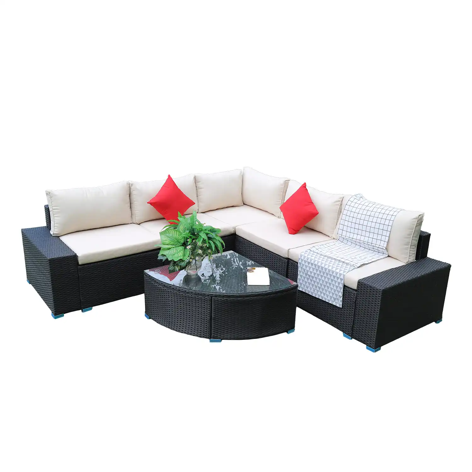 Us Stock Panana 7 Piece Large Outdoor Garden Yard Furnitures Set Patio Pe Rattan Wicker Sofa With Coffee Table Sectional Set Aliexpress