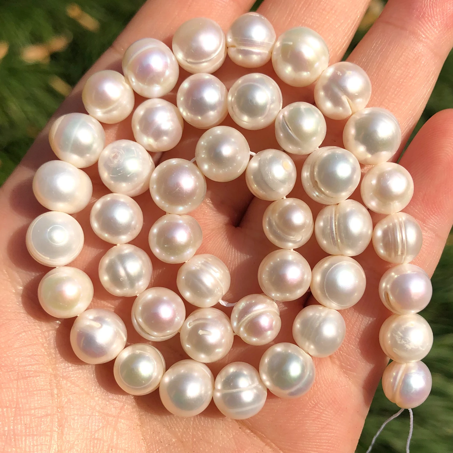 Natural Freshwater White Pearl 6-7mm 7-8mm 9-10mm Round Beads for Jewelry Making DIY Charm Earrings Bracelet Necklace 15 inches 4
