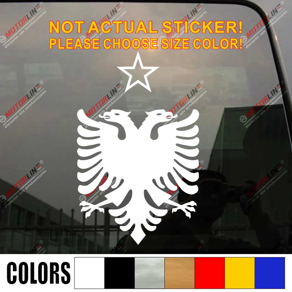 Coat Of Arms Of Albania Decal Sticker Doubleheaded Eagle Star Car