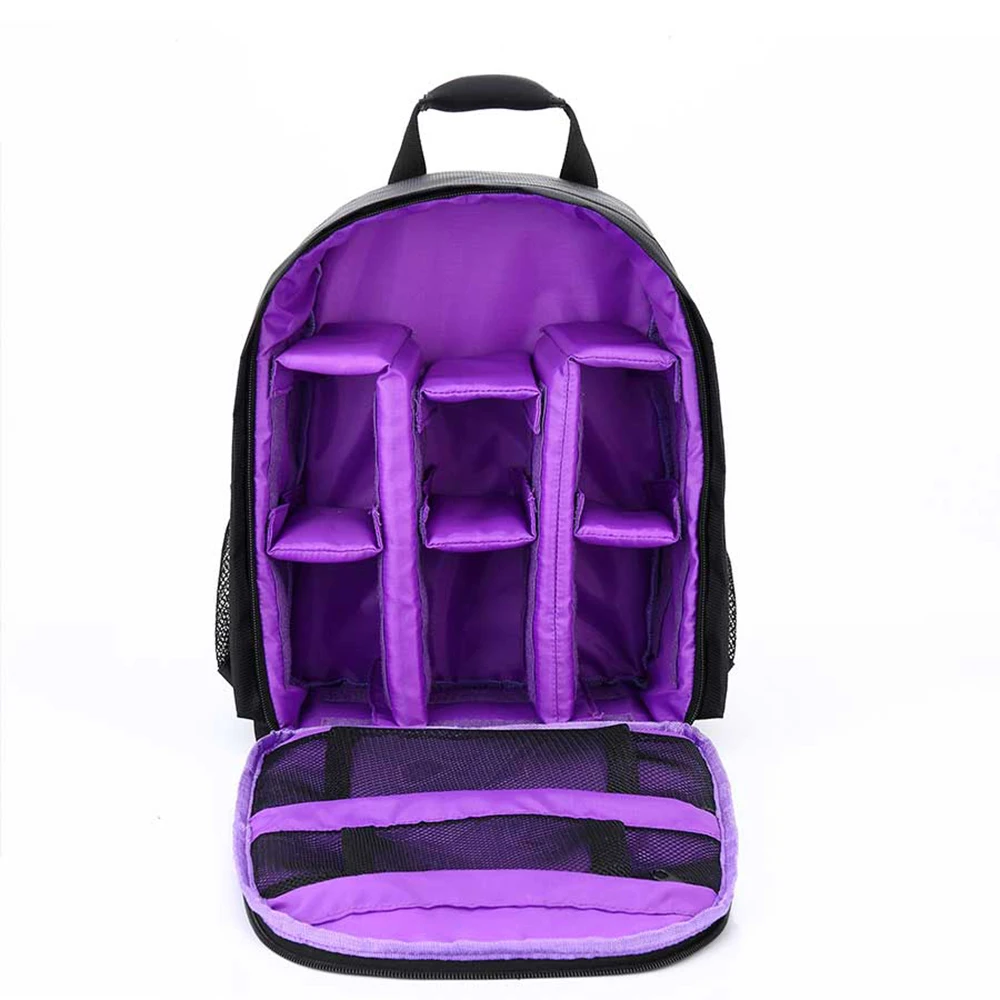 Многофункциональная камера рюкзак видео цифровая DSLR сумка Водонепроницаемый Открытый камера фото сумка чехол для Nikon/для Canon/DSLR - Цвет: Purple