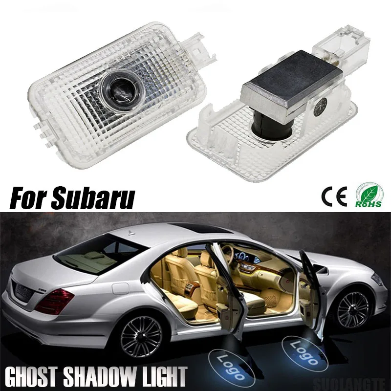 2 pieces voiture Logo porte bienvenue lampe voiture светодиодный лазерный проектор pour Subaru Forester Outback herritage Impreza XV