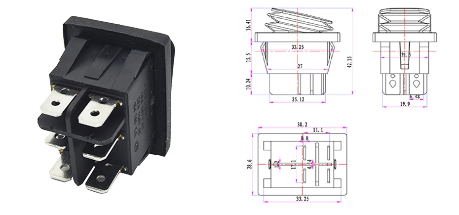 12V 220V Light lamp rocker switch waterproof 