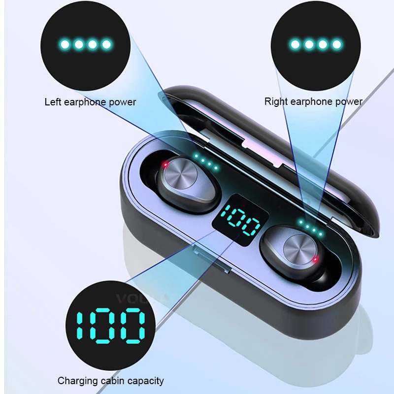 TWS Bluetooth наушники 5,0 с микрофоном 2000 мАч зарядный чехол HIFI беспроводные Bluetooth наушники для iPhone samsung