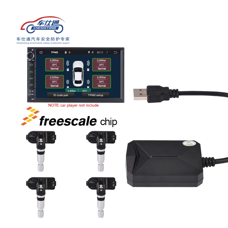 Система контроля давления в шинах TPMS монитор с подключением к USB на Android/система