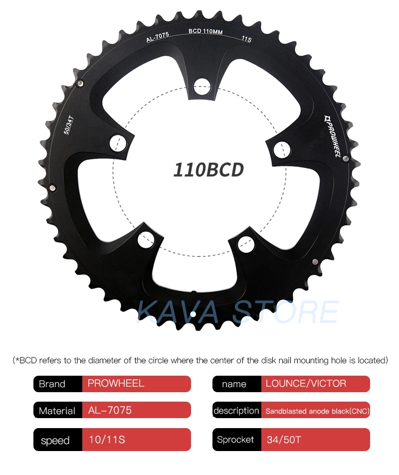 Plateau Vélo Route Shimano – 34T à 53T, 110BCD, Aluminium Noir – Compatible 10/11 Vitesses
