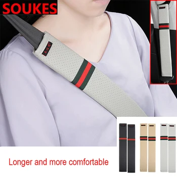 

2PC Longer Leather Car Child seat belt cover For Kia Rio 3 Ceed Toyota Corolla 2008 Avensis C-HR RAV4 Mazda 3 6 Auto Accessories