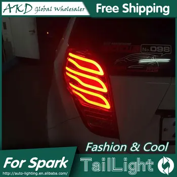 

AKD Car Styling for Chevrolet Spark Tail Lights 2012-2017 New Spark LED Tail Light Rear Lamp DRL+Brake+Park+Signal
