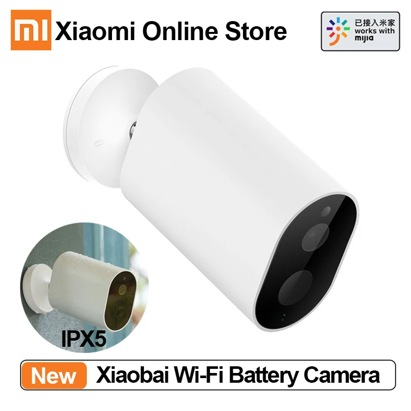 

Xiaomi Mijia Xiaobai Smart Camera 1080P With Battery Gateway SD Card Slot WiFi AI Humanoid Detection Wireless IP Camera