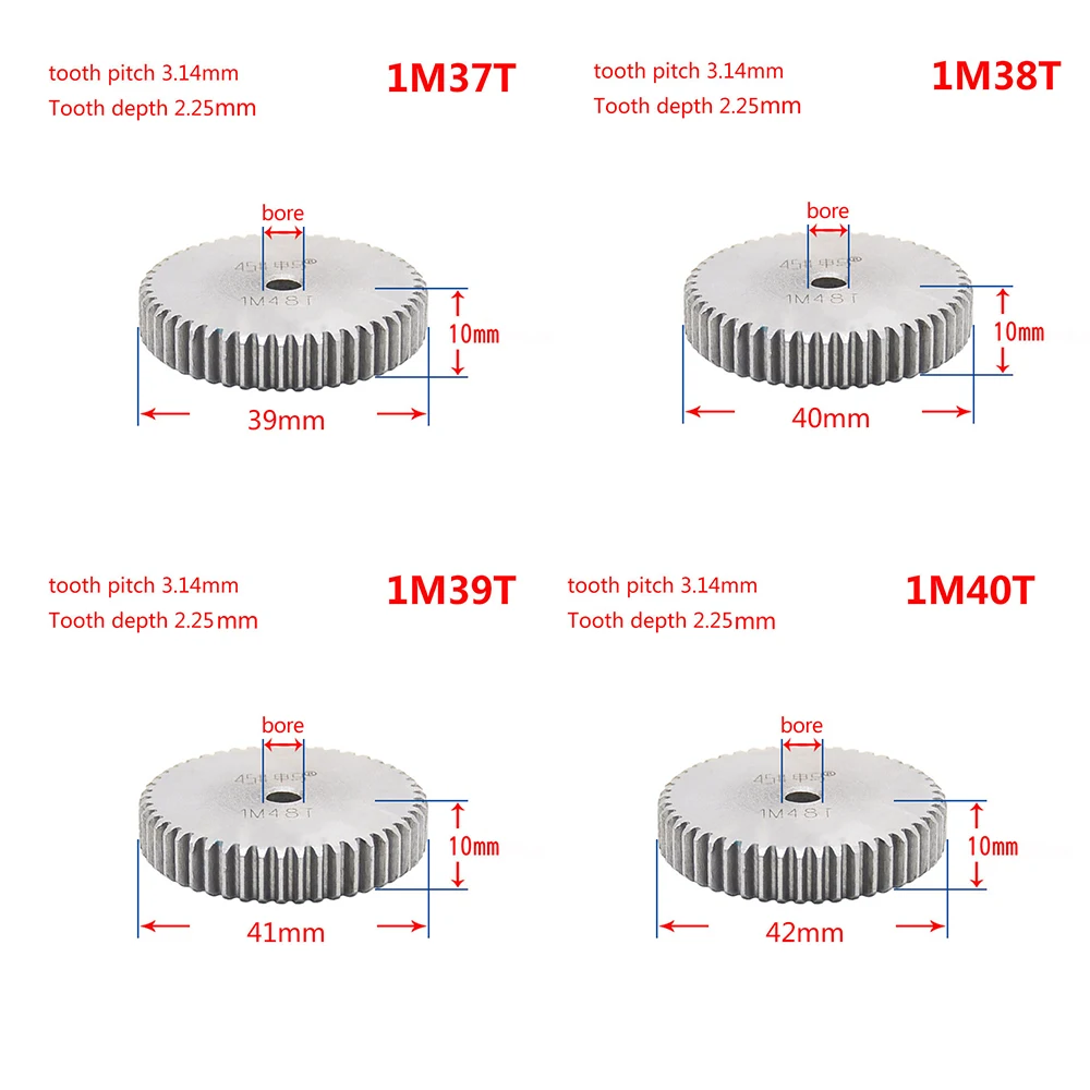 1 шт. 45# сталь Spur gear 1Mod 29 T-44 T Metal Moter gear 29 зуб-44 зубчатая шестерня