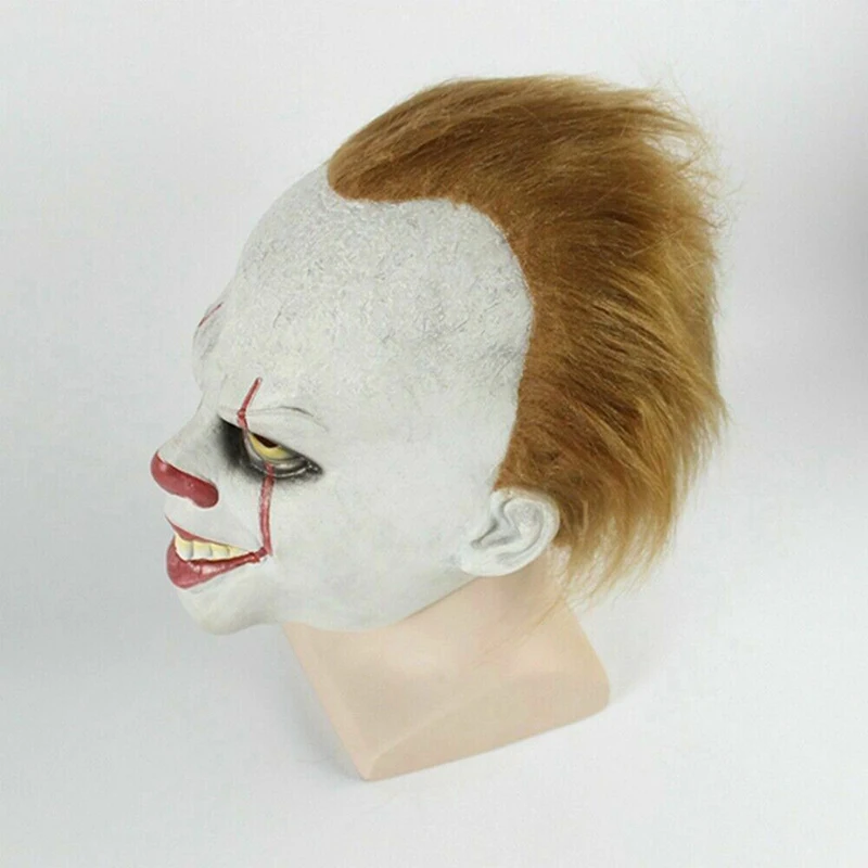 Adult Pennywise IT Clown Deluxe Latex Over Head Halloween Scary Horror