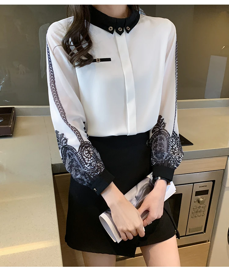 silk blouses New elegant Women's Blouses embroidery white shirts 2021 Spring long sleeve Casual Tops Shirts Blusas Mujer long sleeve blouse