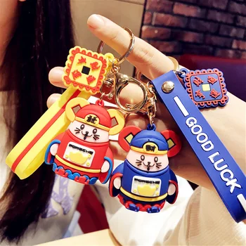

Line Friends Kawaii Keychain Plush Doll Keychain Bag Pendant Accessories Animal Lucky Cat Mouse Keychain For Girls Kids Gifts