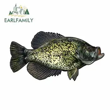 

EARLFAMILY 13cm x 6.9cm Black Crappie Fish Decal Car Window Truck Door Bumper Decor Vinyl Funny JDM Car Stickers Car Styling
