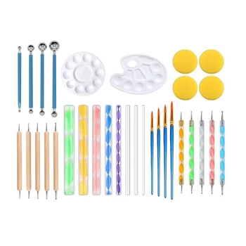 

Dotting Painting Tool with Mandala Pen Ball Clay Sculpting Carving Tools for Clay Pottery Craft,Paint Rocks 36Pcs