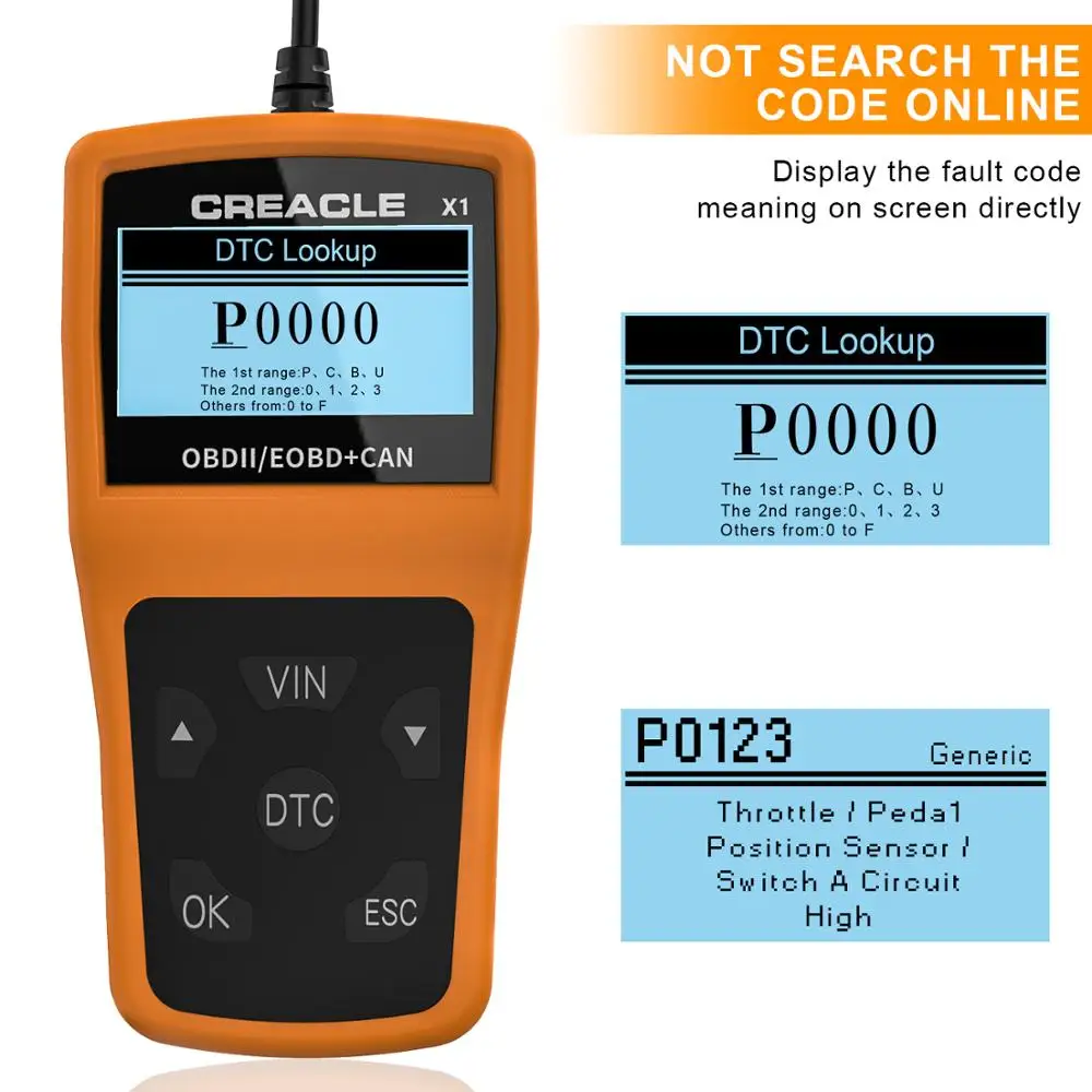 Считыватель кодов ошибок X1 считыватель диагностический инструмент OBDII/OBD