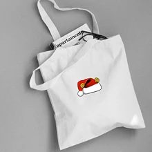 Милая парусиновая сумка kpop с принтом снежной шляпы, простая Женская посылка, элегантные сумки на плечо, Повседневная Сумка-тоут для покупок, для девочек, Kawaii, складная