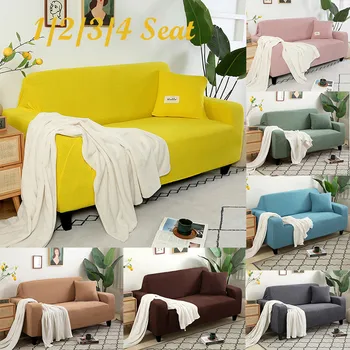 

Classic Plain Dyed Couch Case for Living Room Corn Fleece Chair Couch Covers Home Solid Color Corner L-shaped Armchair Protector