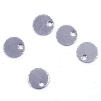 

100Pcs Round Blank Cabochon Base Dog Tag Stainless Steel Pendants Charms For Necklace DIY Jewelry Making Component 12mm