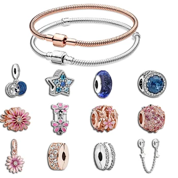 

s925 silver color bracelet DIY bead charm Snake bone bracelet for women Luxury jewelry s925