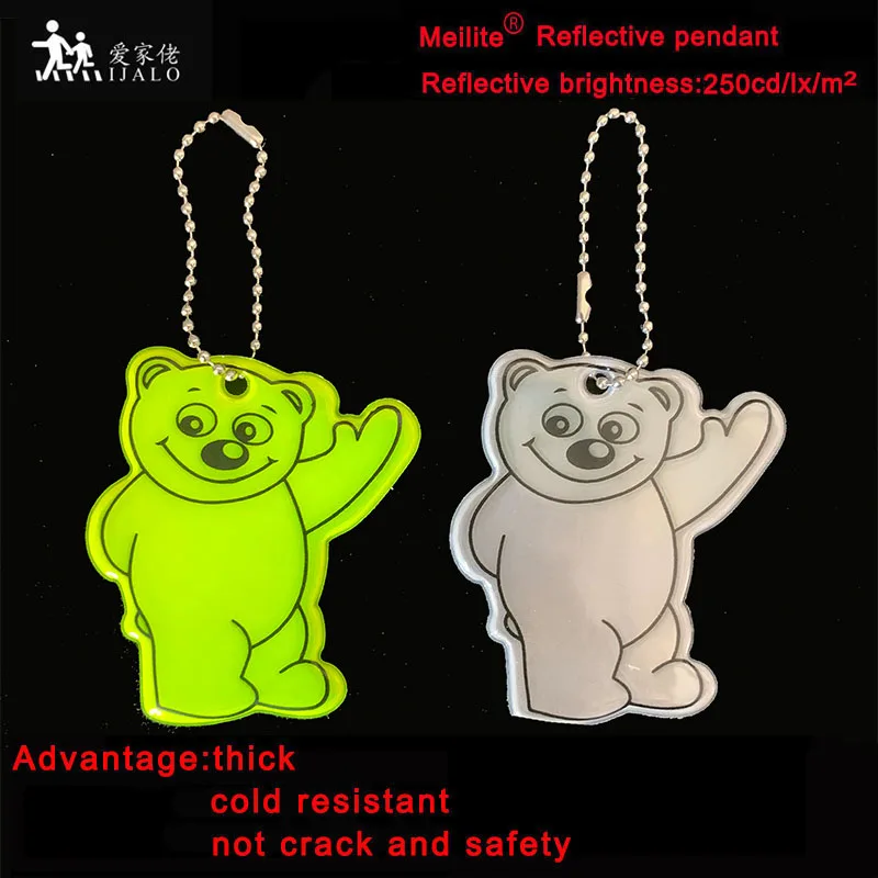 MEILITE-Llavero reflectante con luces de vela, bolsa de protección de seguridad, llavero colgante para seguridad de tráfico, 250