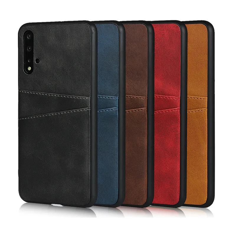 

Phone Case For HuaWei Nova 5 Retro Grained Skin-pattern Leather Back Cover For HuaWei Nova 5 Wallet Card slot Anti-fall Case