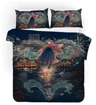 

Popular Hatsune Miku Printed Duvet Cover Set with Pillowcase 3d Bedding Set Comforter Cover Set for Bedroom Decor Dropshipping