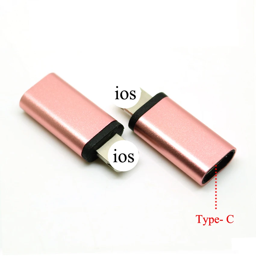 2 шт для iPhone микро USB/type-C зарядное устройство адаптер конвертер «Мама-папа» адаптер для iPhone 6 6s 7 8 Plus X 10 для iPad - Цвет: Type-C Rose Gold