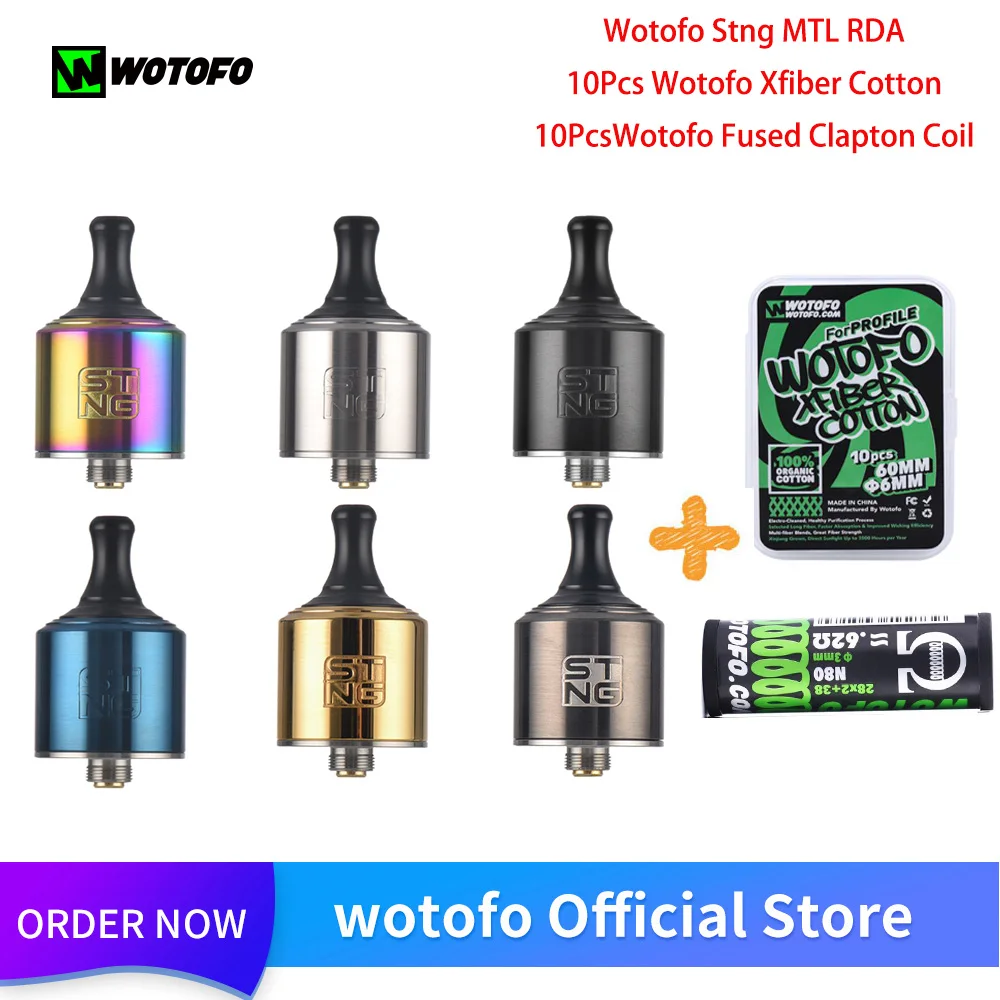 Оригинальный Wotofo Stng MTL RDA распылитель для электронной сигареты резервуар с Xfiber