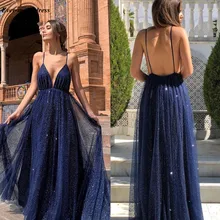 Блестящие вечерние платья с глубоким v-образным вырезом,, без рукавов, с блестками, с открытой спиной, а-силуэт, формальные, арабские, Дубай, выпускные платья, Vestido Longo Festa