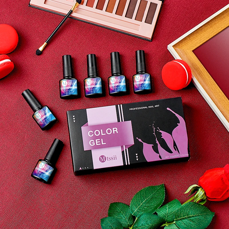Mtssii 6 Bottles/set Uv Gel Nail Polish For Manicure Soak Off Painting Nails Gel Varnish Semi-permanent UV Varnish Gellak