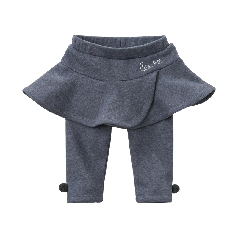 denim blue DBJ11575-3 dave bella/Зимние Модные драпированные штаны с надписями для маленьких девочек детские длинные штаны брюки для малышей - Цвет: denim blue
