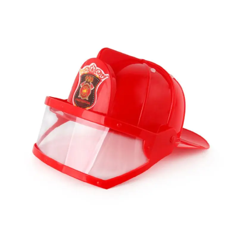 

Children Fireman Helmet Firefighter Hat Fancy Dress Accessories Kids Halloween Party Role Play Toy