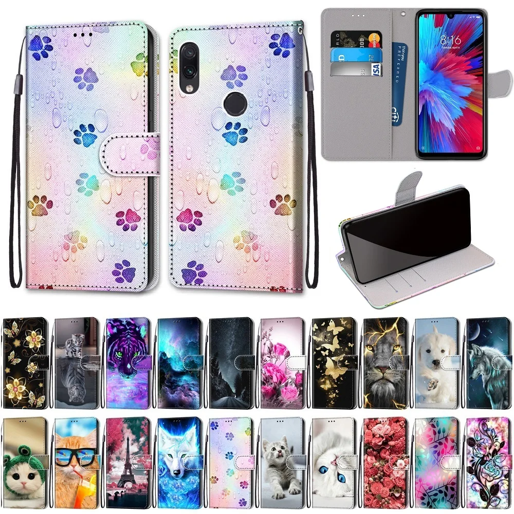 Redmi 9 7A 8A 9A Ốp Lưng Trên Dành Cho Xiaomi Redmi Note 9S Ốp Lưng Hoạt Hình Ví Da Flip Cover Na funda Xiaomi Redmi Note 8 9 Pro Max leather case for xiaomi