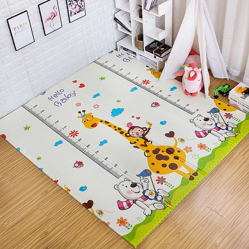 

Baby Play Mat Foldable Kids Playmat Infants Reversible XPE Crawling Pad Toddlers Foam Play Rug Non-Toxic Size 200*180