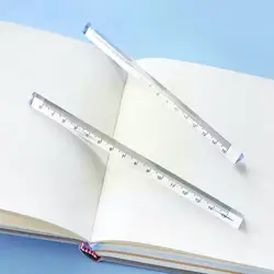 Règle droite et transparente, accessoire de papeterie pour étudiant, règle Simple, mesure pour enfant, outil triangulaire tridimensionnel latéral, les deux règles, K2b8 