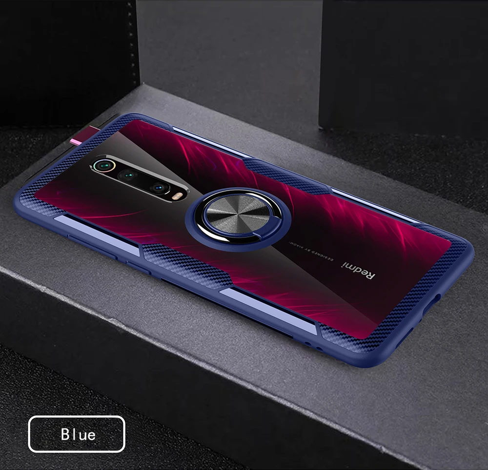 Чехол для Xiaomi mi 9T mi 9T для Red mi K20 Note 7 Pro Armor Case для Xiaomi mi 8 mi 8 Lite mi 9 9 SE Магнитный чехол для автомобильного держателя - Цвет: Синий