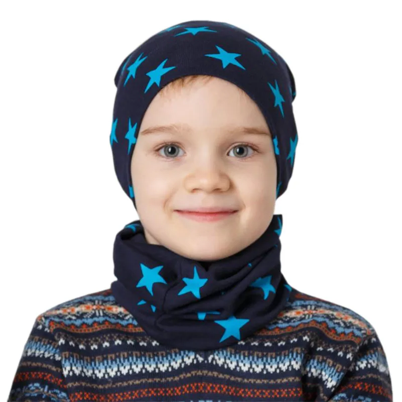 girls hat scarf star cap  (2)