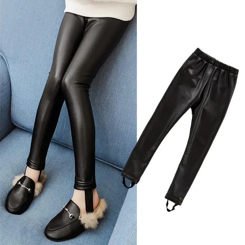 Tulucky Girls Stretchy Faux Leather Legging Teens Pants 