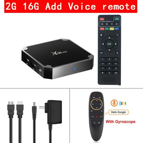 2G 16G Voice remote X96 Мини Смарт Android ТВ приставка Amlogic S905W Четырехъядерный 4K медиаплеер 2,4 ГГц WiFi 2 Гб 16 Гб X96 мини андроид 7,1 приставка 1 г/8 г - Цвет: 2G 16G Voice remote