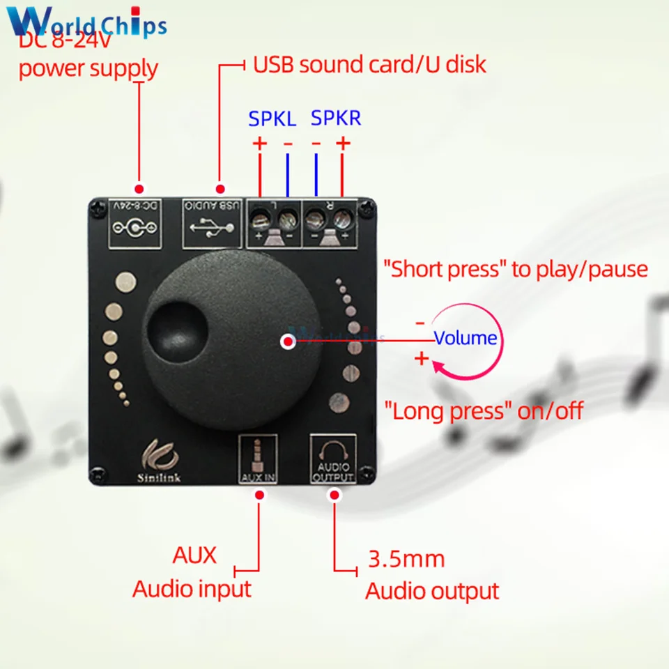 2x20W XH-M531 Carte Amplificateur Numérique pour Yamaha HIFI Audio Stéréo de Cla