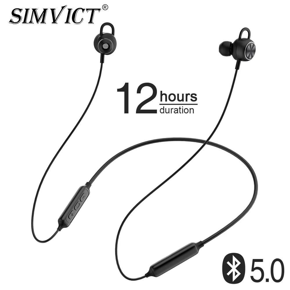 Беспроводные Bluetooth наушники Simvict магнитные спортивные стерео басы с микрофоном
