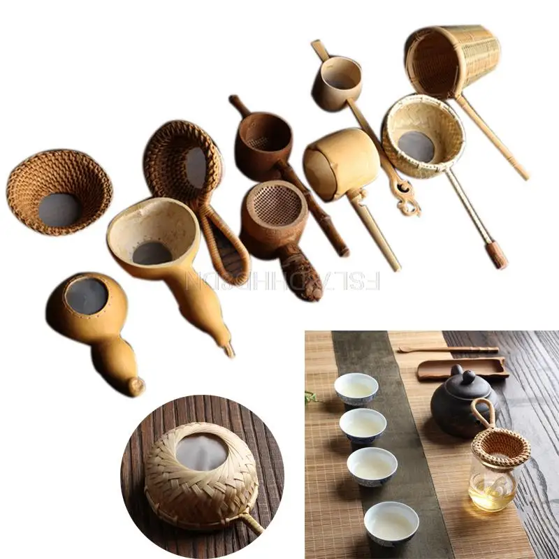 Japanese Style Tea Ceremony Tea Leak Filter With Long Handle Bamboo