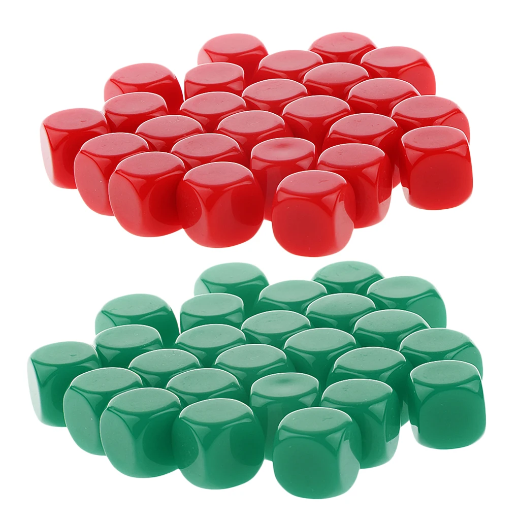 50pcs Opaque Blank Dice D6 Replacement Dices for D&D RPG MTG Party Board Game Casino Supplies