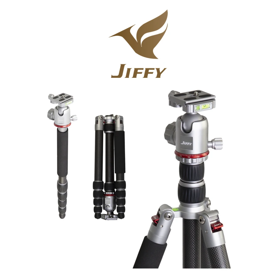 

JIFFY JF-PF28 Travel Work Portable Compact 8kgs Load Carbon Fiber Video Camera Tripod For DSLR SLR Canon Nikon Sony Olympus DV