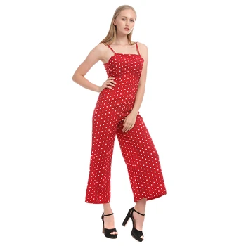 

2019 Summer Fashion Wave Point Women'S Jumpsuit Sling Backless Sexy And High Waist Wide Leg Pants Fashion Women