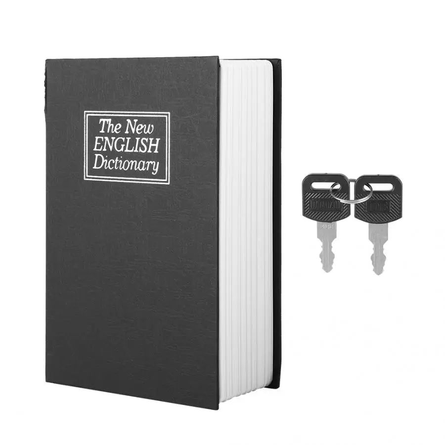 Storage Box Black English Dictionary Safe Money Jewelry Collection Case with 2Keys jewelery box | Безопасность и защита
