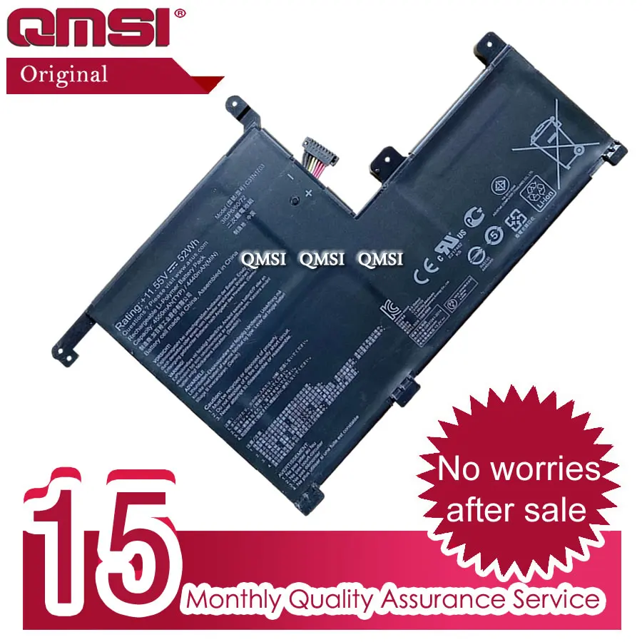 QMSI 11.55V 55Wh 4550mAh Original C31N1703 Battery Apply to Asus Zenbook Flip UX561U UX561UA Laptop | Компьютеры и офис