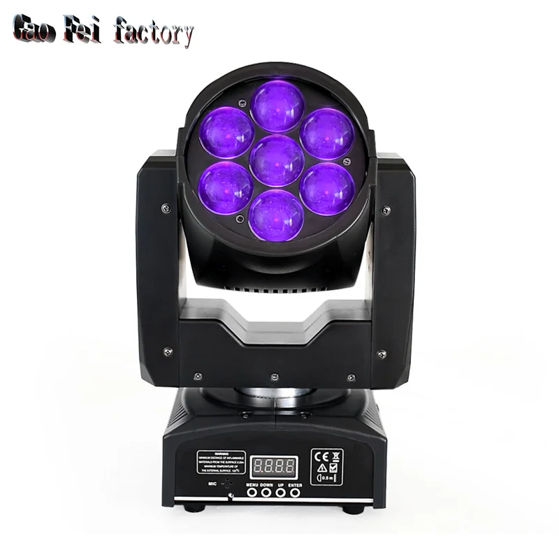 Lyre Led Zoom Wash 7X12W Spot Lights With Rgbw Led Stage Light Dmx 512 Control Good For Led Light Dj Moving Heads