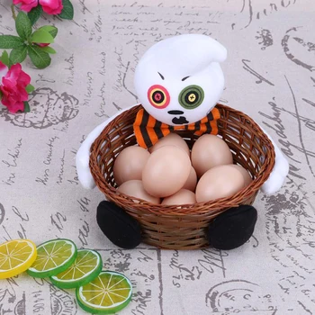 

Halloween Doll Storage Basket Decorations Ghost Pumpkin Black Cat Children Candy Fruit Decoration Basket Home Decor Hand-Woven