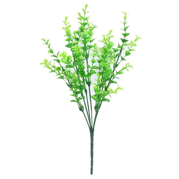

HOT Artificial Shrubs, 9 Pieces Plastic Leafy Greenery Decorative Artificial Boxwood for Floral Arrangements, Wedding